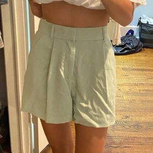 Zara Sage Green Trouser Shorts